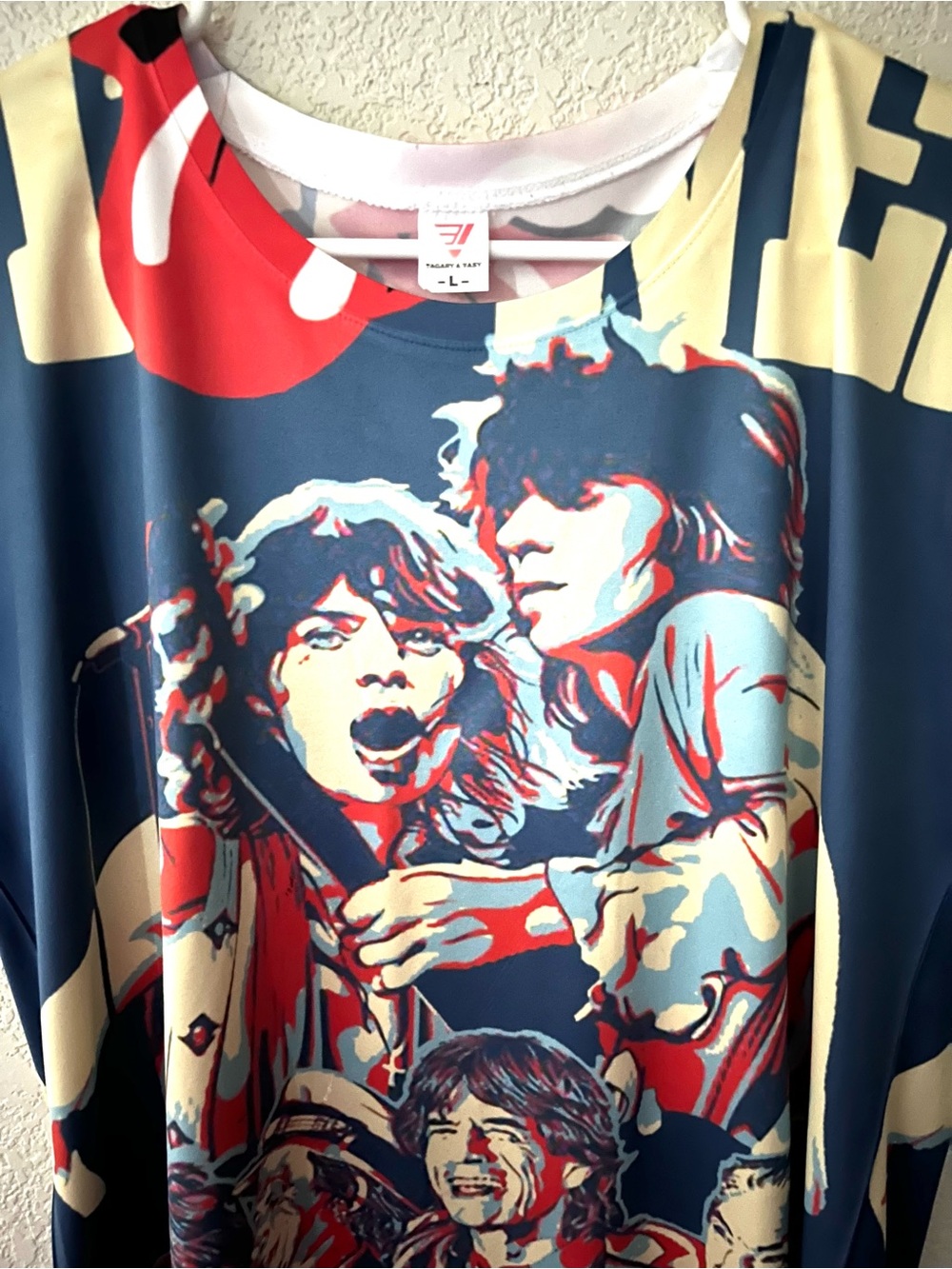Graphic Rolling Stones Short Sleeve Tee in Navy, Red & Cream - Band Art - Picture 2 of 6